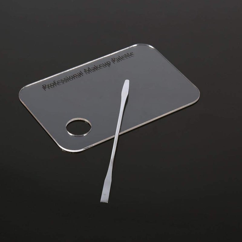 Rotekt Makeup Palette with Spatula, Rotekt Clear Acrylic Makeup Nail Art Cosmetic Mixing Palette & Stainless Spatula Tool Applicators Set,Nail Holder Display Cosmetic Makeup Palette Tray Accessories - Image 3